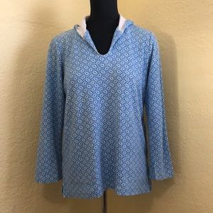J McLaughlin terry cloth top/tunic w/hood Sz XS